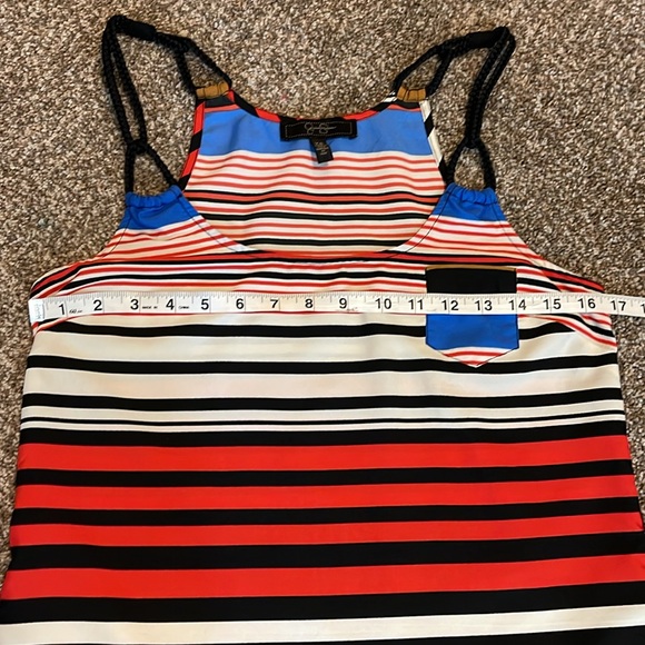 Jessica Simpson stripped silky tank top - Picture 5 of 8